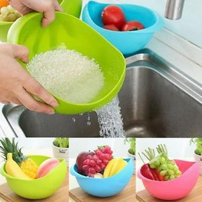 Wadah Cuci Beras Sayur Buah Multifunction Bowl