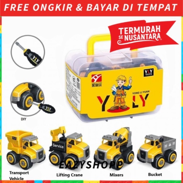 

Kado Mainan Edukatif DIY Mobil Mobilan Puzzle Konstruksi Anak Laki Murah