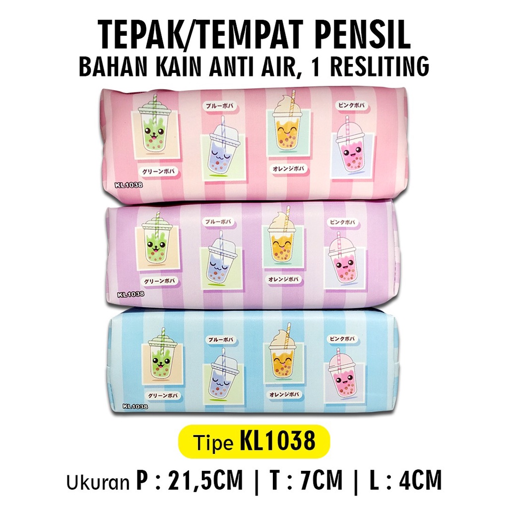 

KOTAK PENSIL RESLETING / KOTAK PENSIL POUCH / MOTIF BOBA TEA KL1038