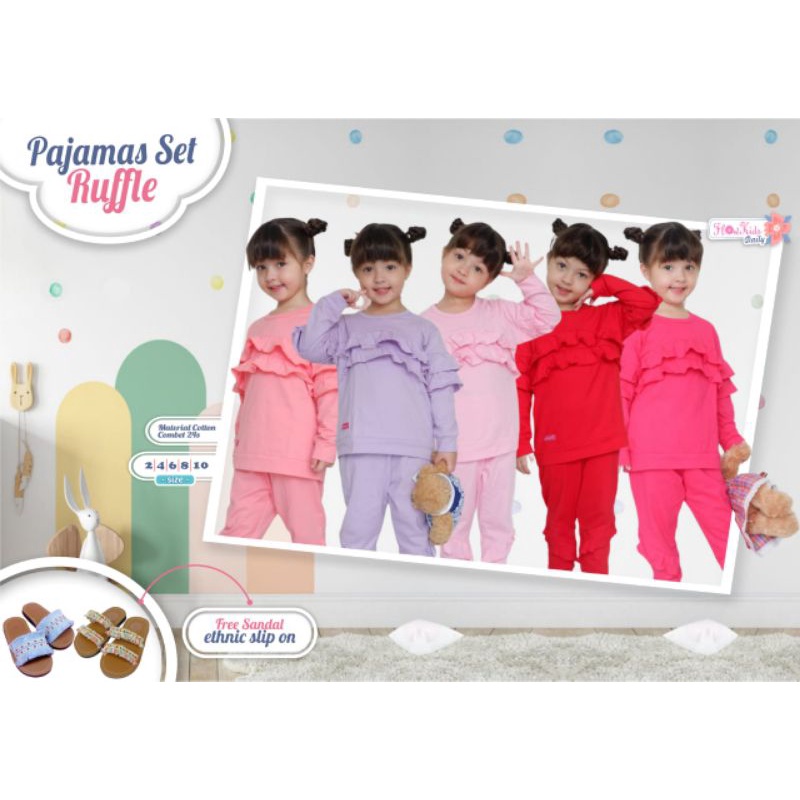 Setelan Anak Pajamas Perempuan 2_10 free sandal