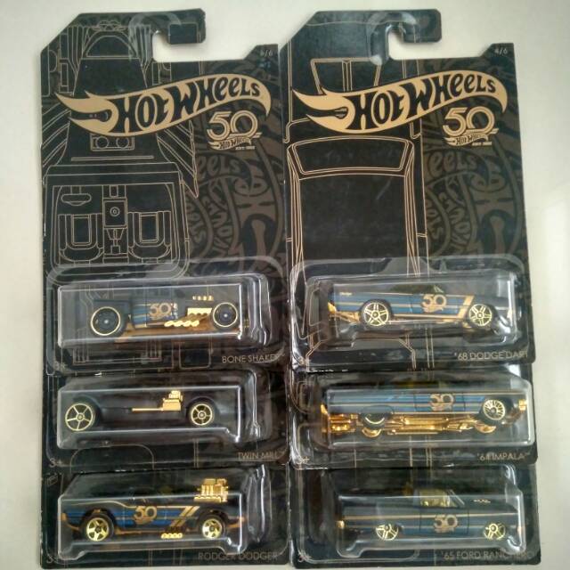 50th anniversary hot wheels black and gold