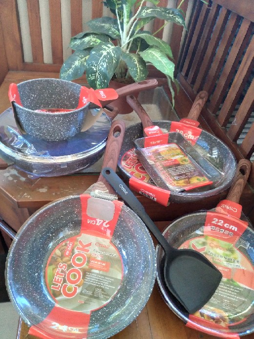 Fry Wok 24cm & Fry Pan 22cm Cypruz Marble