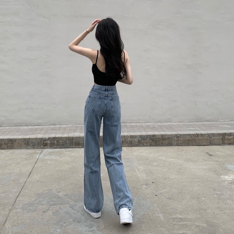 JEANS IMPORT HIGHWAIST PANTS CELANA DENIM BAGGY LOOSE HW CULLOTE KULOT WANITA CEWEK MX818