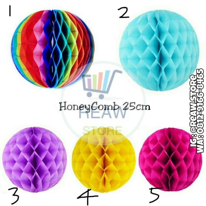 

Honey Comb Paper Ball / Bola Kertas Dekorasi (25cm)