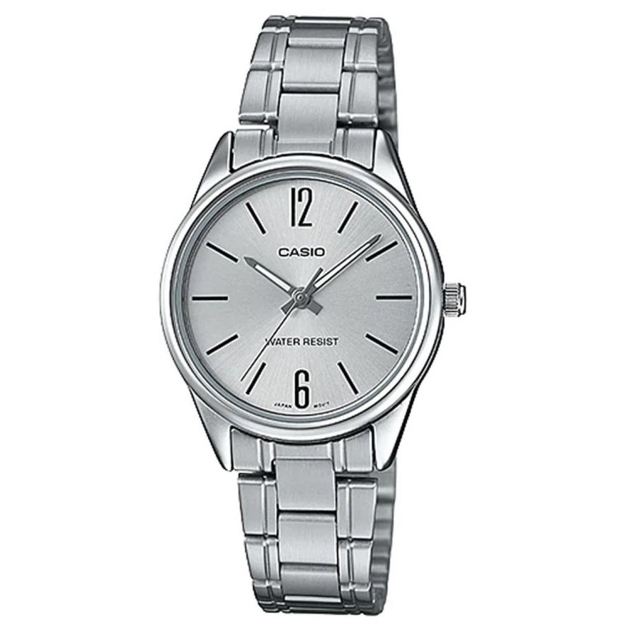 JAM TANGAN CASIO LTP-V005D-7BUDF - Jam Tangan Wanita - Silver Putih - LTPV005D