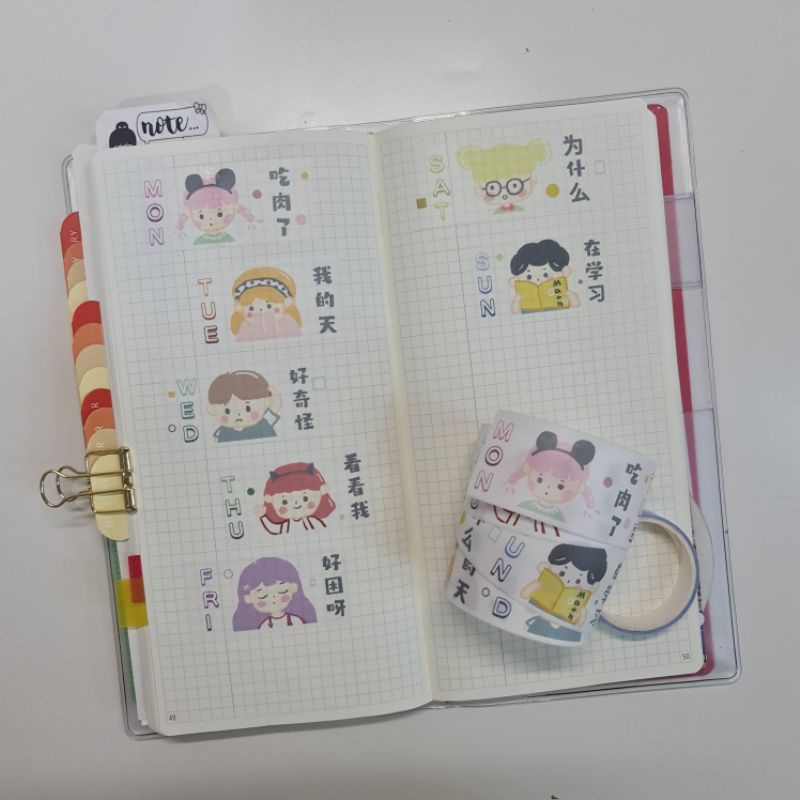 

KKV Washi Tape Sample Date Cover Journal Journaling Planner Agenda Bujo Notebook Tanggal