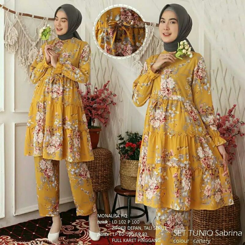 SET TUNIK SABRINA // SET TUNIK MONALISA CORAK TERLARIS
