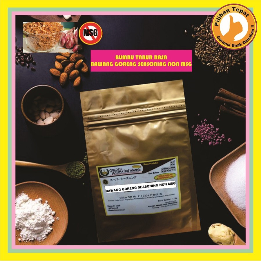 

Bumbu Tabur NON MSG Bawang Goreng Seasoning 1 Kg Enak Murah Bubuk Tabur Bawang Goreng Halal NO MSG