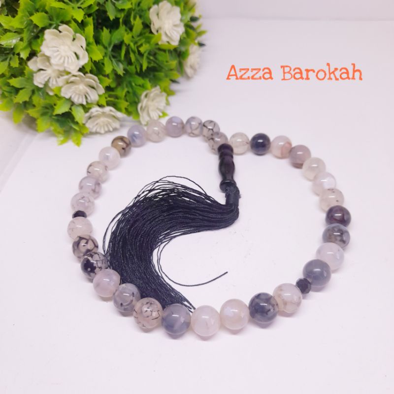TASBIH BATU ASLI MADU,MARJAN,PUTIH,BLACK ONEX, DAN SISIK NAGA 10MM 33BUTIR KUALITAS TERJAMIN