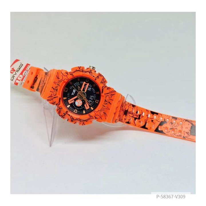 jam tangan pria one piece divigo strap Rubber orange
