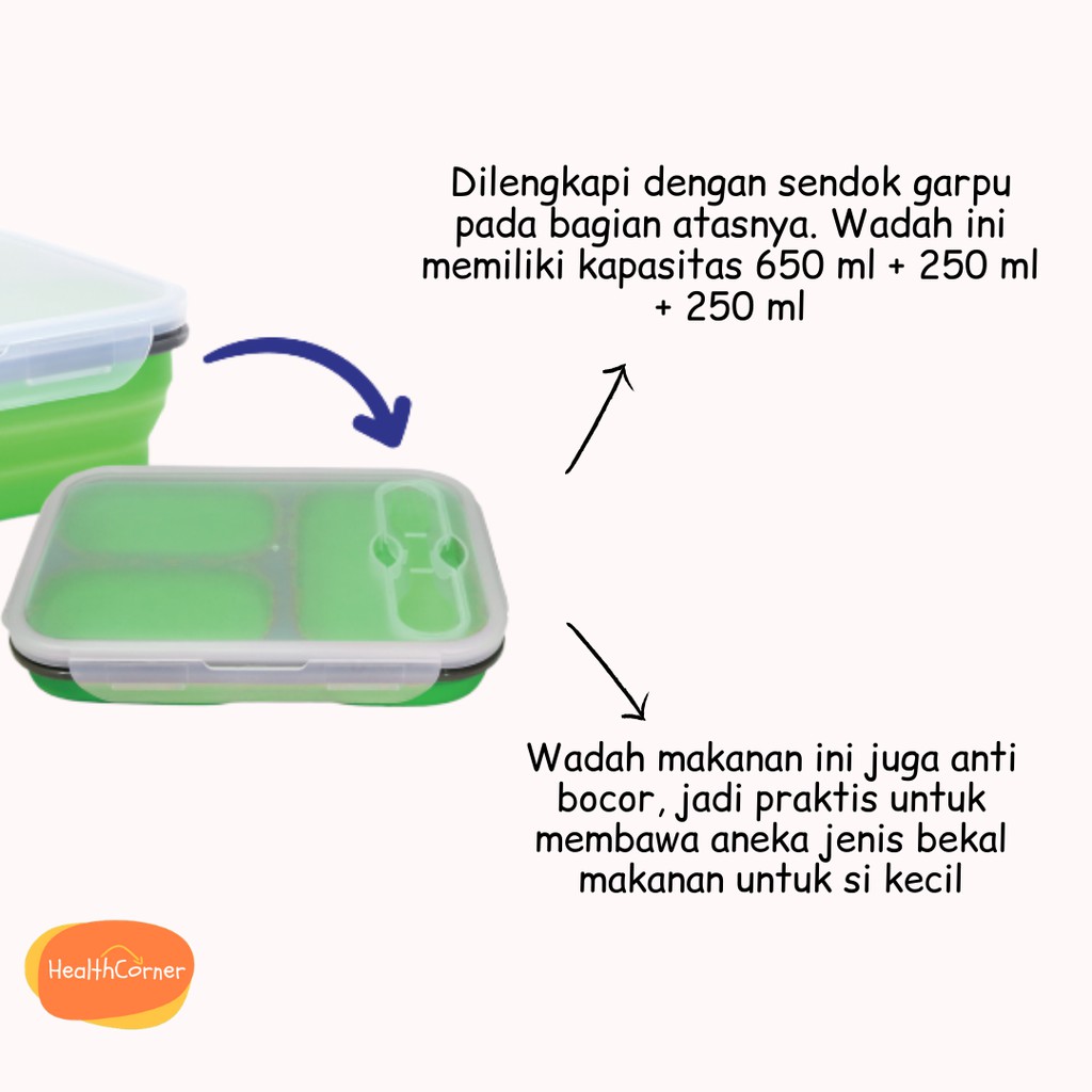 Babysafe Lunch Box 3 parts- Green