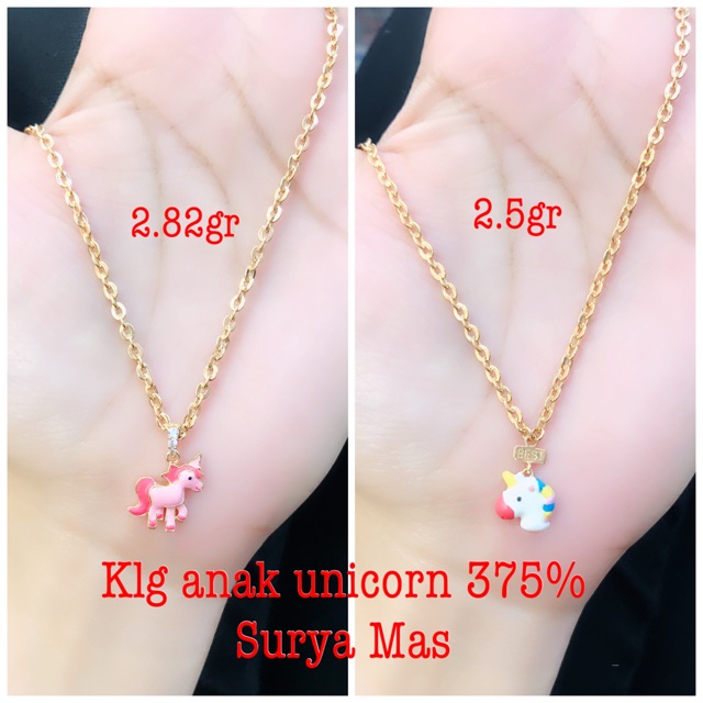 Kalung anak buah emas 375%