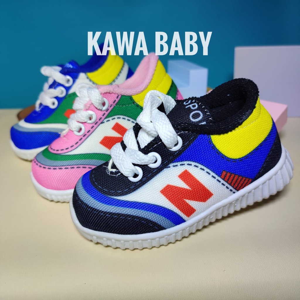 sepatu olahraga anak prewalker 1 2 3 tahun model printing sporty