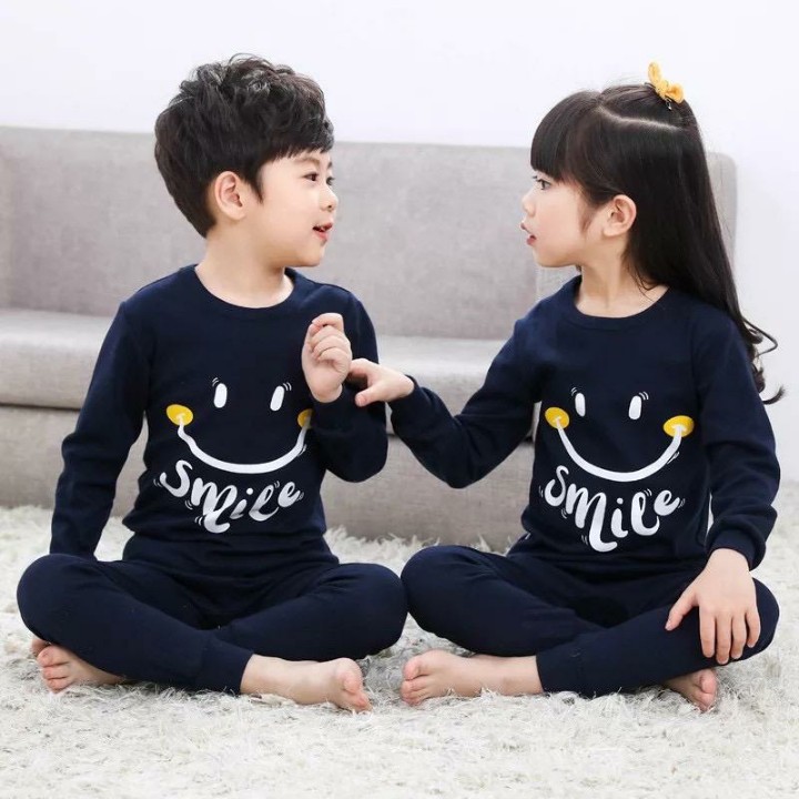 Abadi77 Pakaian anak Unisex Setelan anak Baju anak  1-6 Thn Termurah setelan switer joger anak Smile