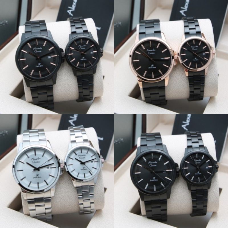 JAM TANGAN COUPLE ALEXANDRE CHRISTIE AC 1034 / AC1034 RANTAI SEPASANG ORIGINAL