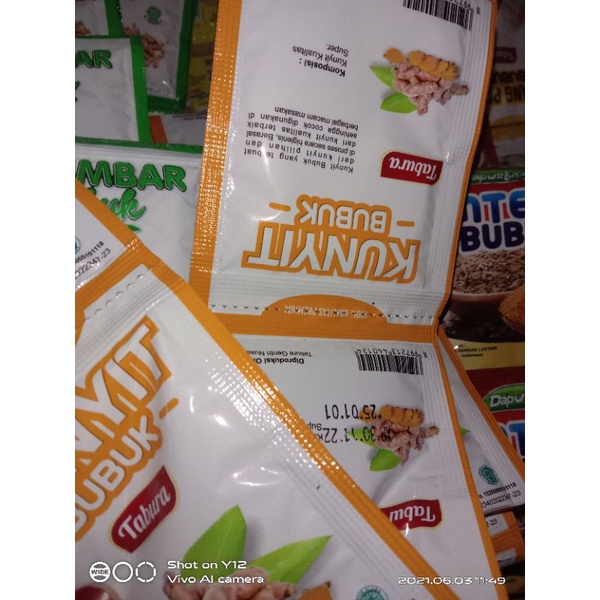 Kunyit Bubuk Tabura 1 Renteng / Kunyit Bubuk 500 x 12 sachet