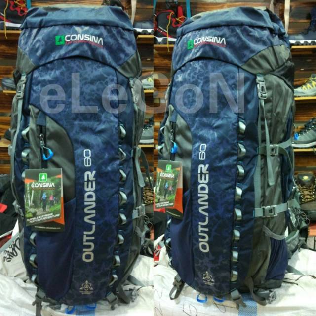 Keril Tas Gunung Carrier Consina Outlander 60L Up Navy Original Resmi