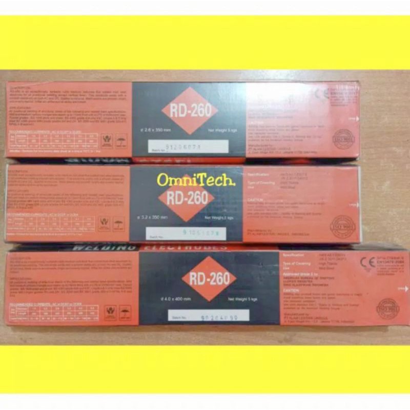 "1 Kg" Kawat Las RD 260 RD-260 RD260 Nikko Steel 1,6mm 2mm 2,6mm 3,2mm 4mm Eceran Kiloan