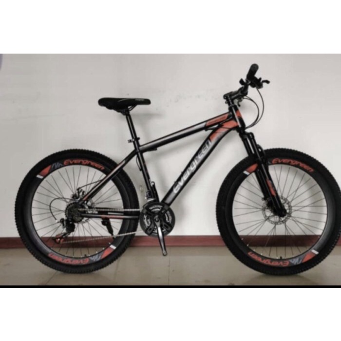 JNE Sicepat Sepeda Gunung MTB evergreen 26 inch 540 bisa buat roadbike - Black-Grey-Red