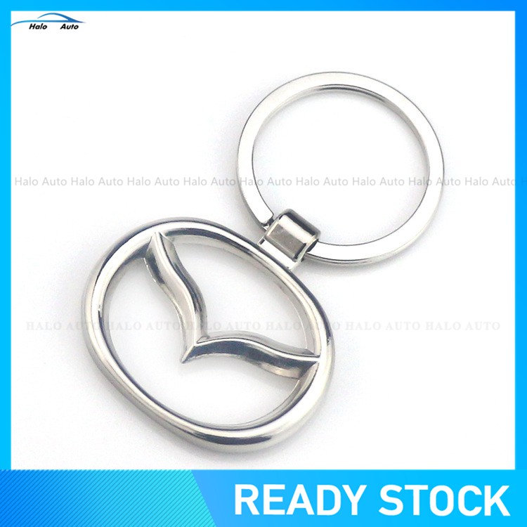 Gantungan Kunci Mobil 3D Logo Bahan Stainless Steel Mazda