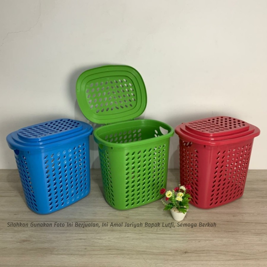 KERANJANG LAUNDRY KERANJANG BAJU KERANJANG PAKAIAN TUTUP PLASTIK