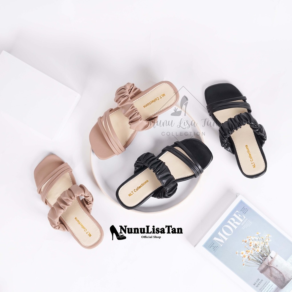 NunuLisaTan - Gratis Ongkir High Heels Wanita Korea 3CM HITAM MOCCA Casual