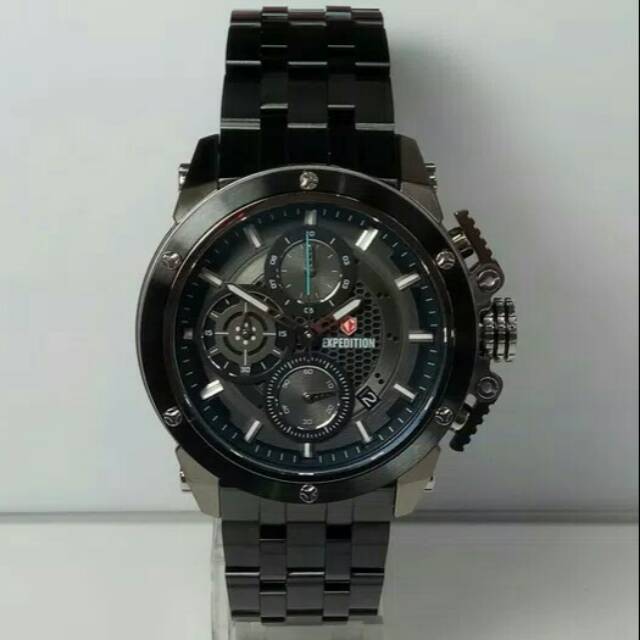 JAM TANGAN PRIA EXPEDITION E 6748 COWOK BLACK GREY ORIGINAL