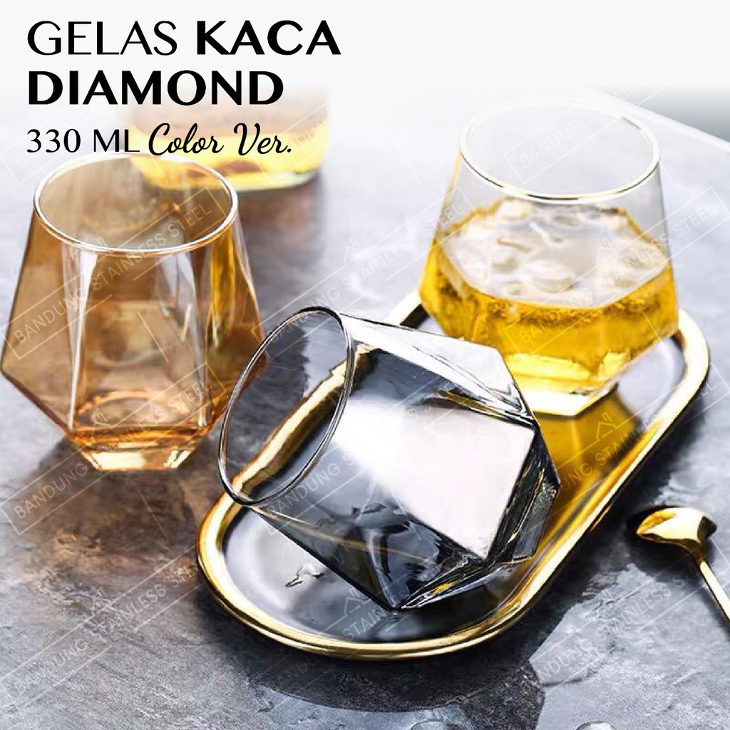 gelas kaca 300ml warna mojito wiski whiskey cocktail kopi teh jus cantik unik drinking glass