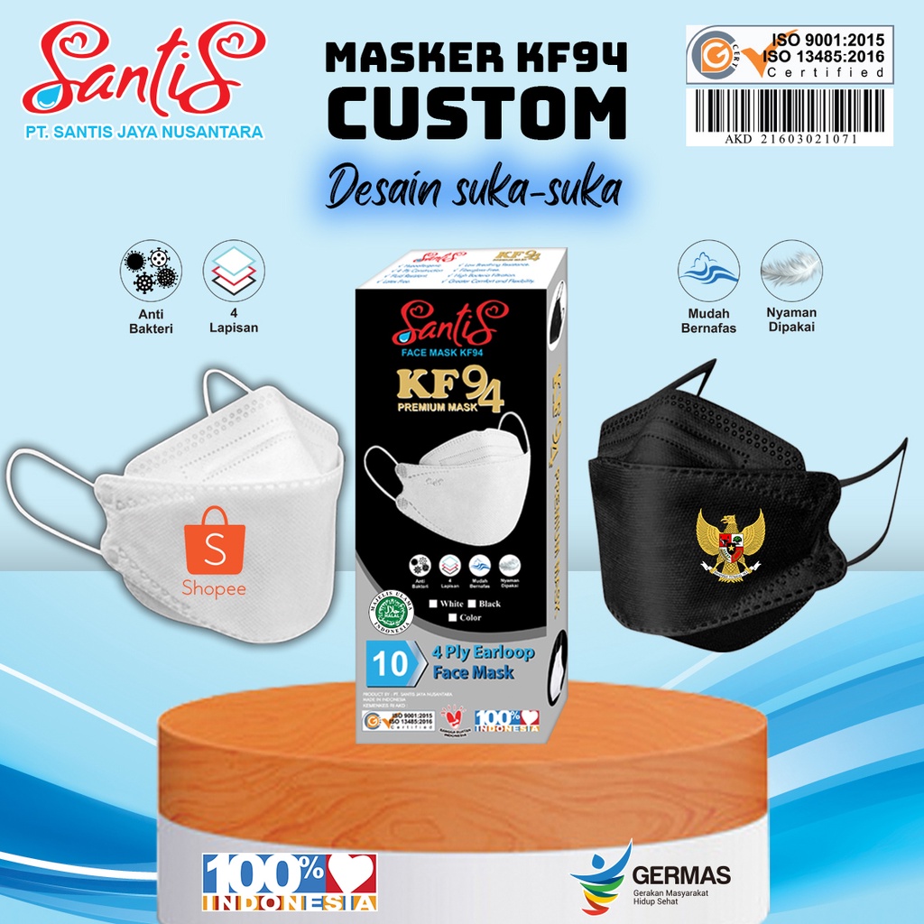 Masker KF 94 Custom / Masker Custom Logo / Masker Custom Santis