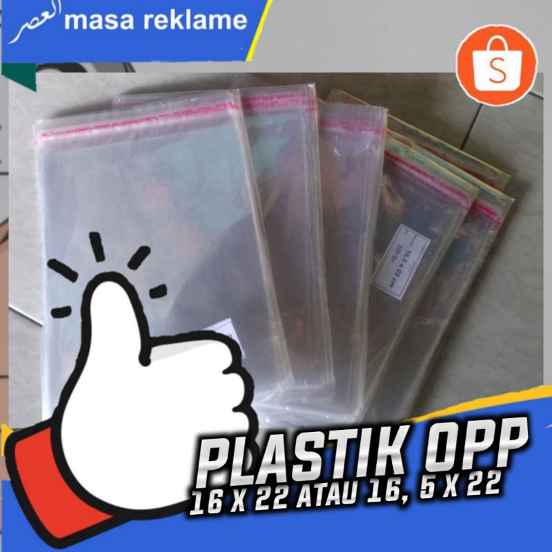 

plastik OPP 16 x 22 atau 16,5 x 22