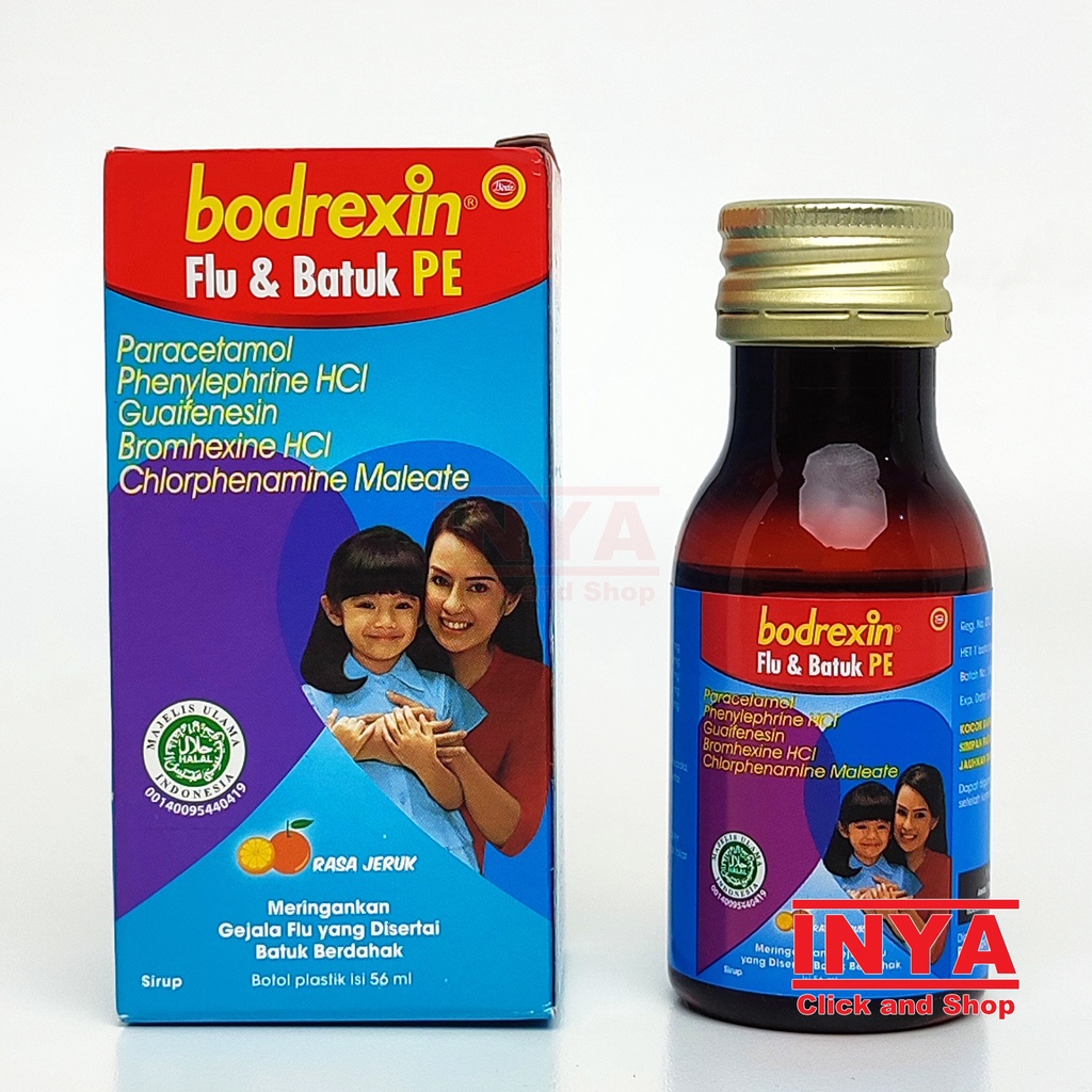 BODREXIN FLU DAN BATUK PE RASA JERUK 56ml - Obat Batuk &amp; Flu