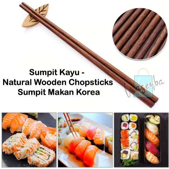 Sumpit Kayu - Natural Wooden Chopsticks - Sumpit Makan Korea