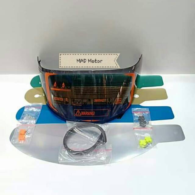 Paket ganteng flat visor/to/top/talang air untuk helm kyt rc-7/kyt r10/mds viktori