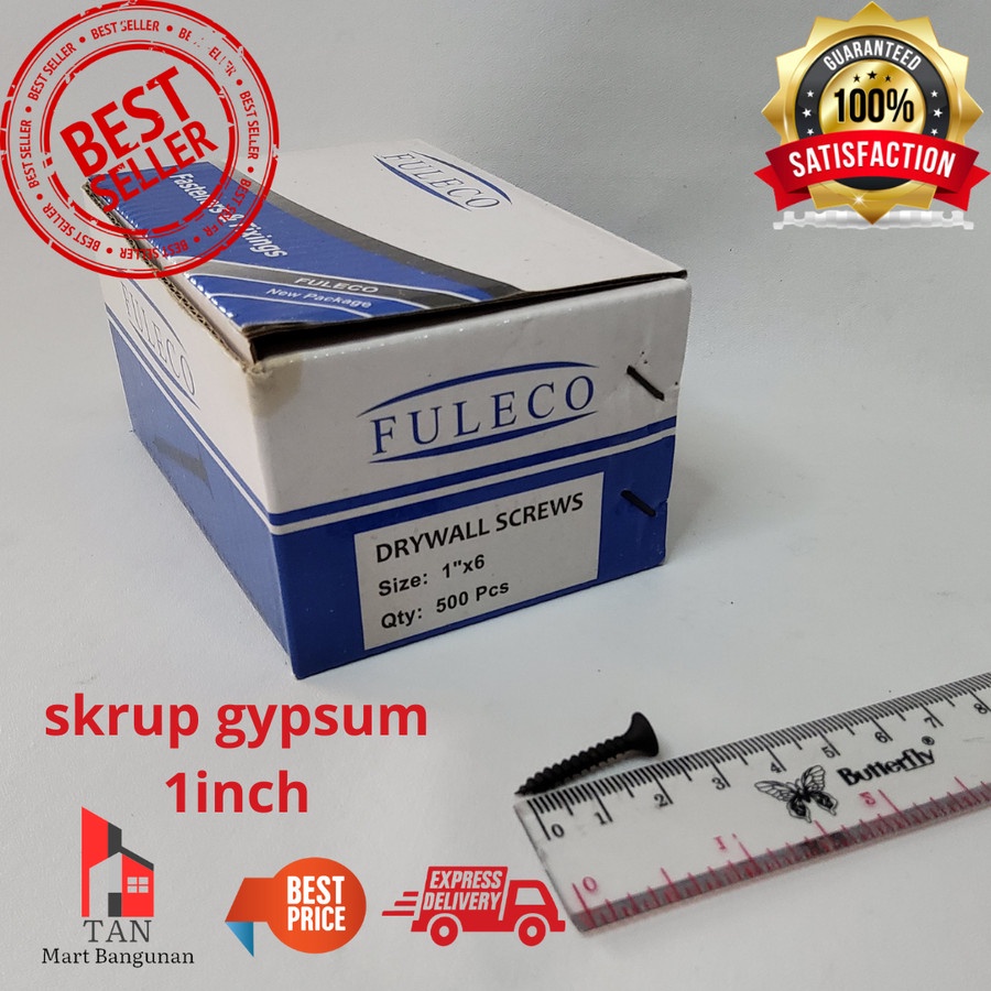 Skrup Sekrup Baut Gypsum Gipsum Hitam 1 11/4 11/2 2 3 inch " Per Kotak