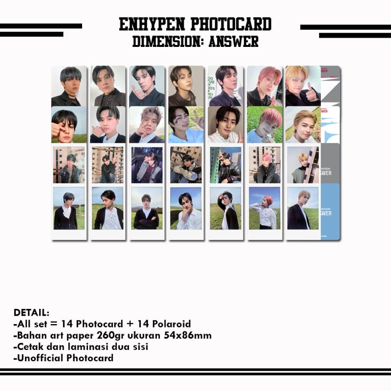 ENHYPEN DIMENSION: ANSWER PHOTOCARD