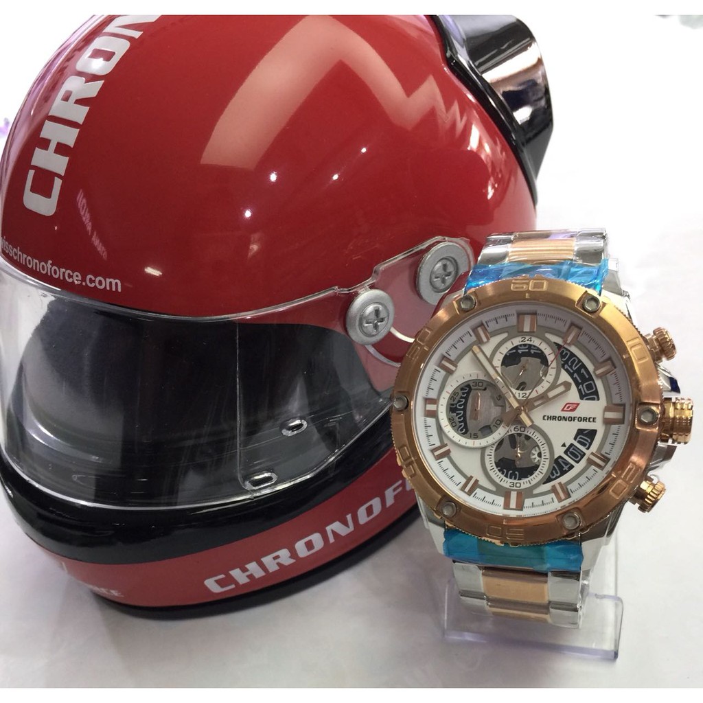JAM TANGAN PRIA CHRONOFORCE 5290 SILVER ROSEGOLD ORIGINAL