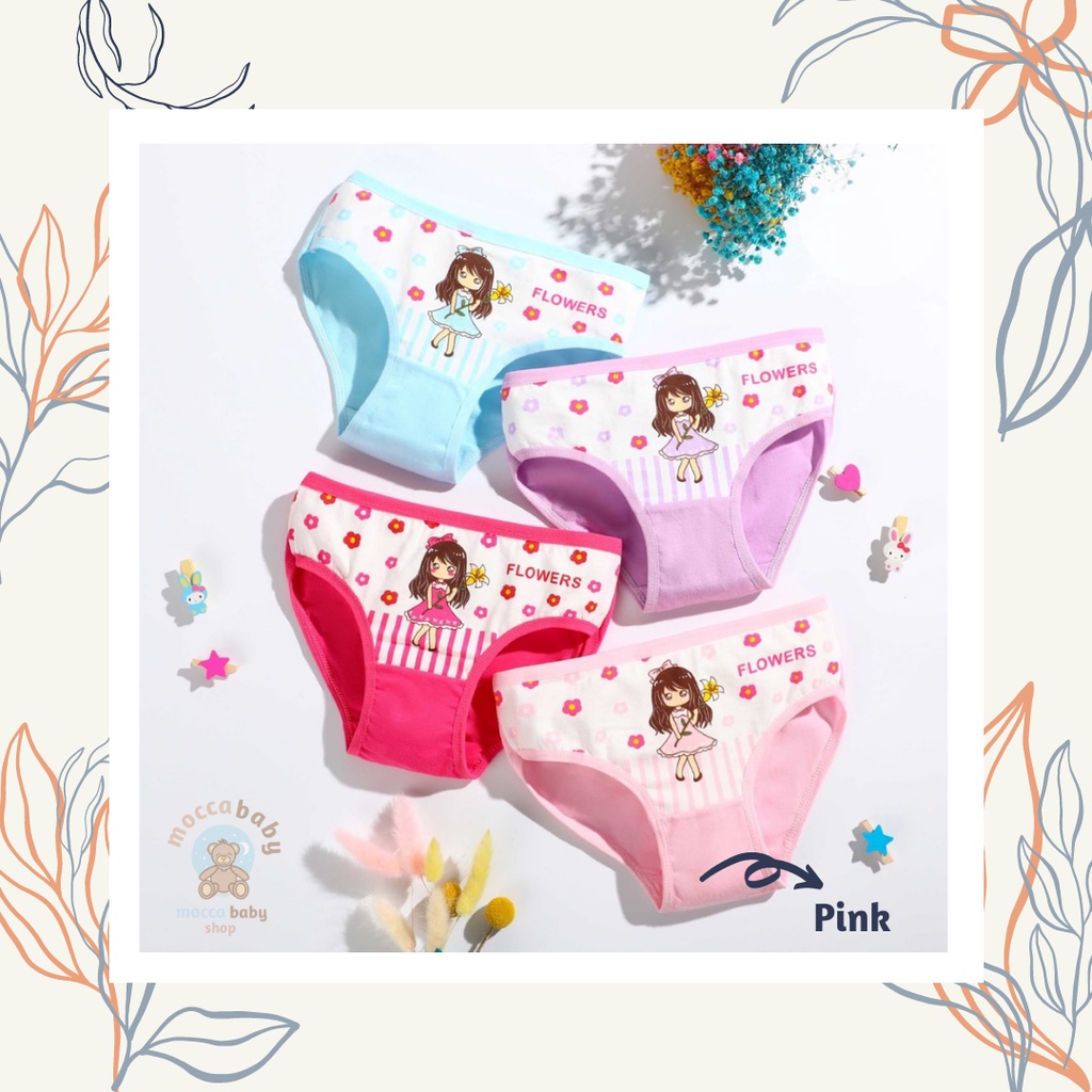 MBSS - XING DAILY CD BEAUTY FLOWER STG celana dalam anak perempuan bahan katun halus 2-12 Tahun