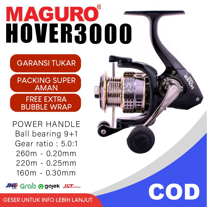 ALAT PANCING FISHING REEL MAGURO HOVER 3000 POWER HANDLE SPOOL METAL/ALUMUNIUM MAX DRAG 3-5KG