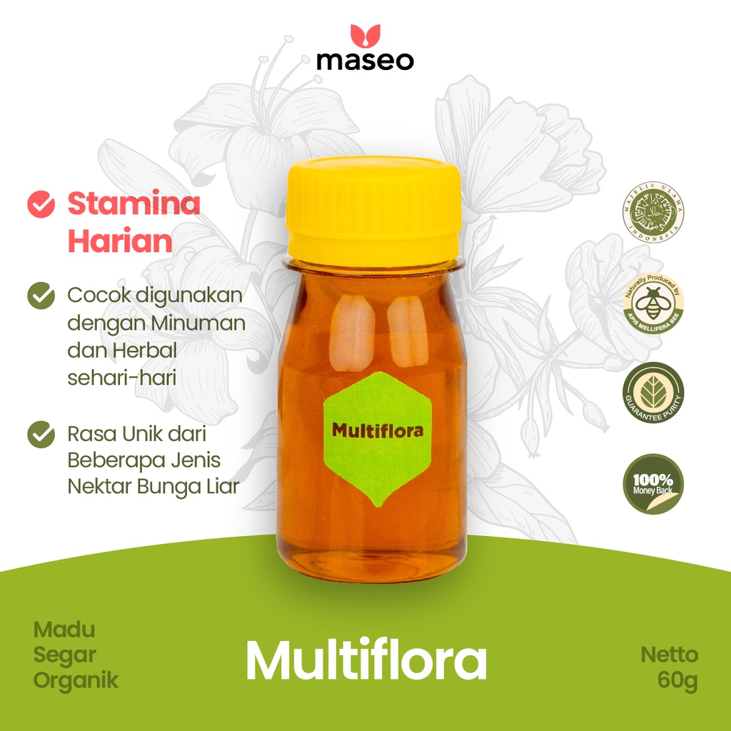 

Madu Asli Multiflora Maseo Mini Size 60gr | Madu Murni Madu Segar Organik Suplemen Imun Harian