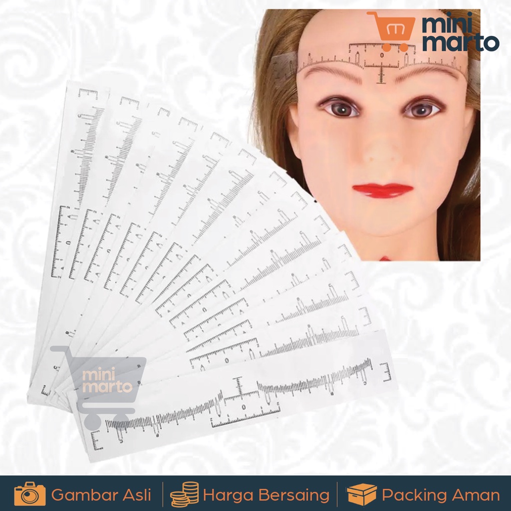 Sticker Penggaris Sulam Alis Bentuk Sticker / Tato / Microblading Sulam Sticker Tattoo Sekali Pakai Disposable Satuan - Minimarto