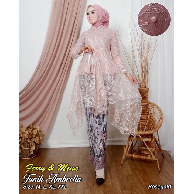 Setelan kebaya busui Krah shanghai | Kebaya modern | Kebaya tunik remaja | Baju tunik Maury jubrai umbrella SIZE M L XL XXL