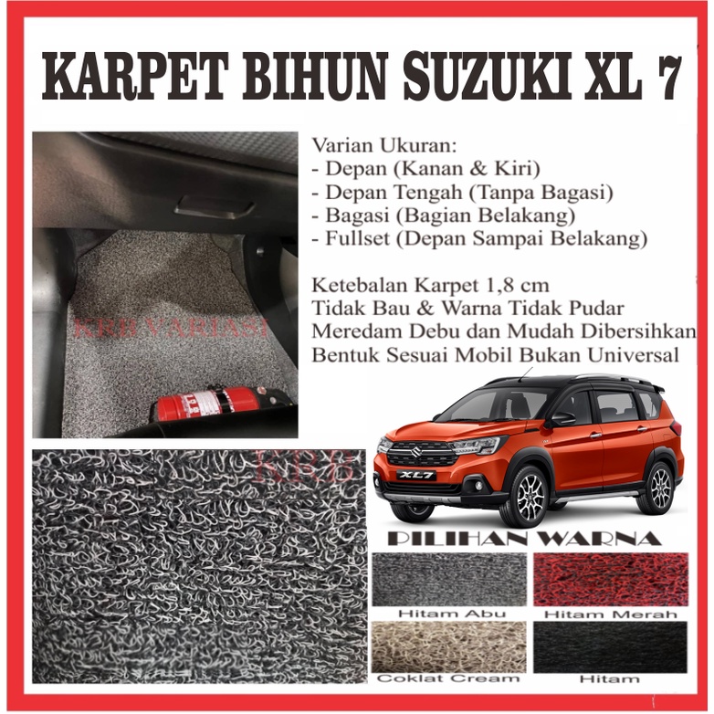Karpet Lantai Mie Bihun Suzuki XL7 Dua Warna/Karpet Mie Bihun Mobil XL 7 / Karpet Set / Suzuki XL 7 