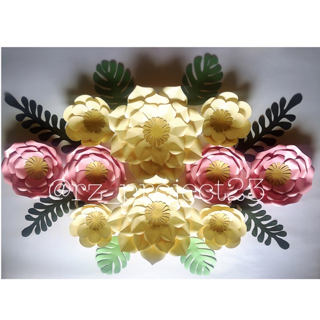 

Paper Flower Set Cream & Pink