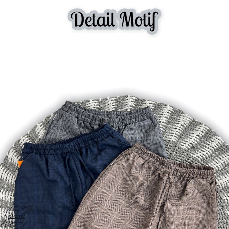 CELANA KOTAK PANJANG WANITA BIG SIZE JUMBO CELANA TARTAN KOREA BAGGY MOTIF KOTAK