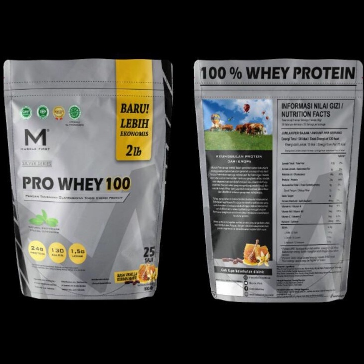 M1 Muscle First Pro Whey 100 2Lbs 900 Gram BPOM Halal