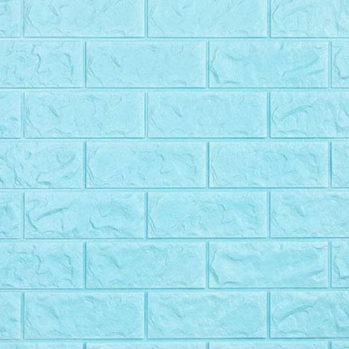 Wallpaper Dinding Foam 3D Motif Batu Bata / Walpaper Stiker Dinding Dekorasi Kamar-BIRU