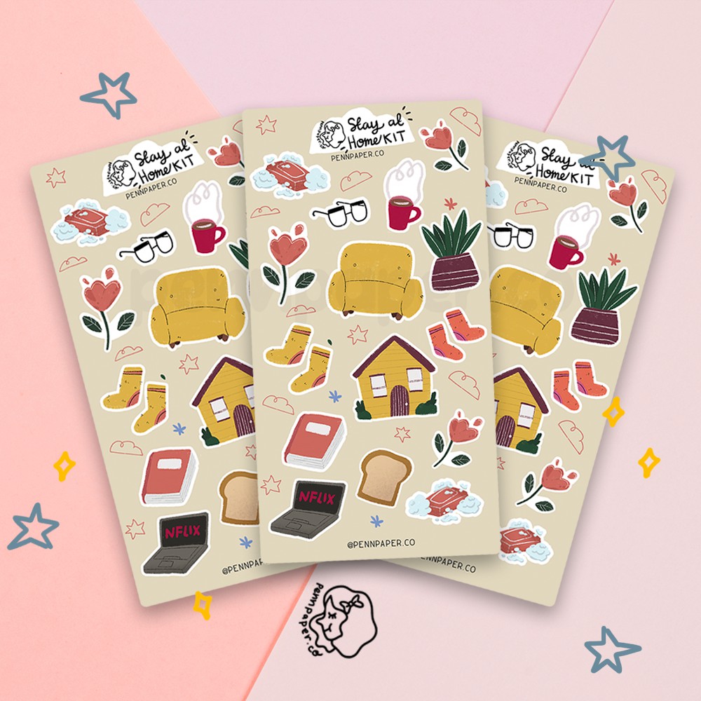 

[pennpaper] Stay at Home kit Sticker Sheet