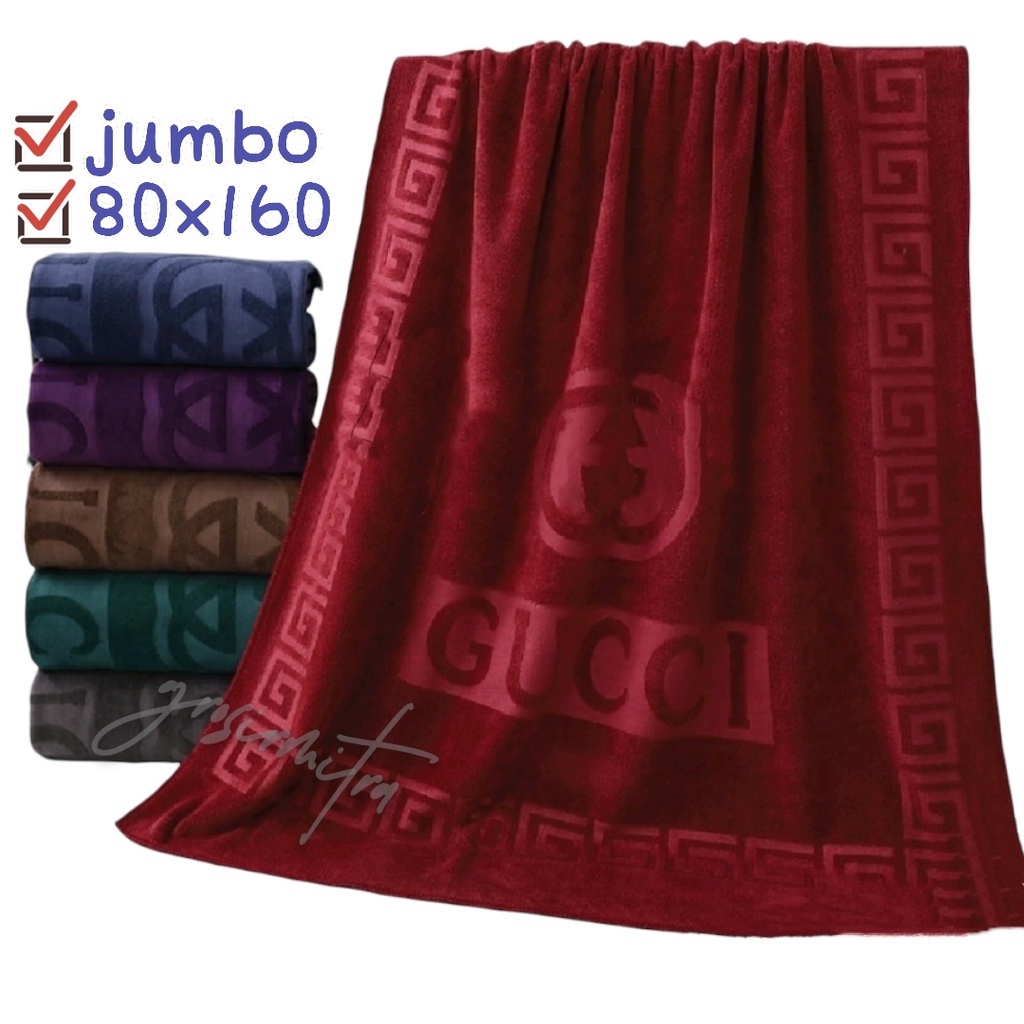 Handuk Mandi Jumbo 80x160cm Tebal Handuk Mandi Dewasa Microfiber Murah Berkualitas Warna Gelap Motif Embos G