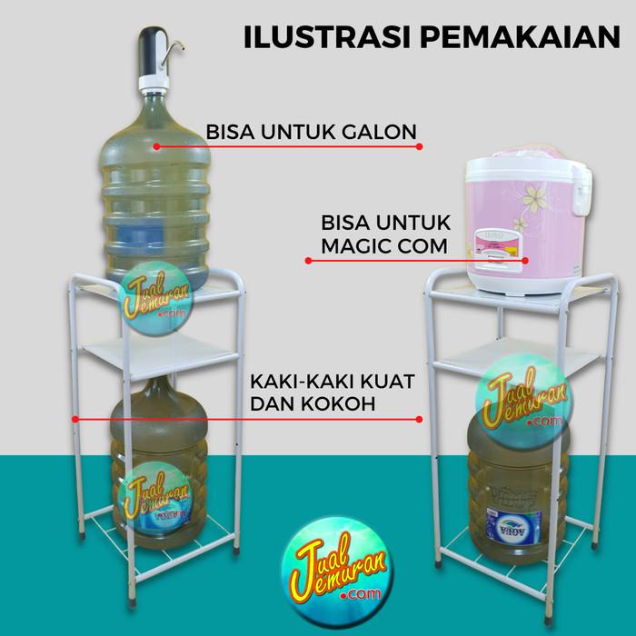 Rak Galon Dispenser Besi 3 Susun Warna Putih