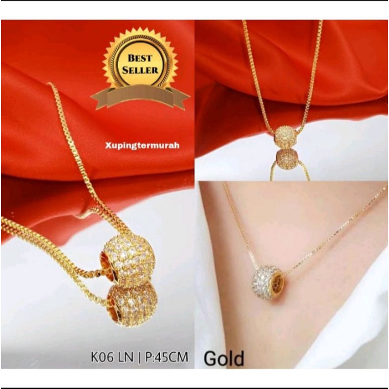 Kalung wanita xuping liontin bola  -perhiasan xuping k06 LN